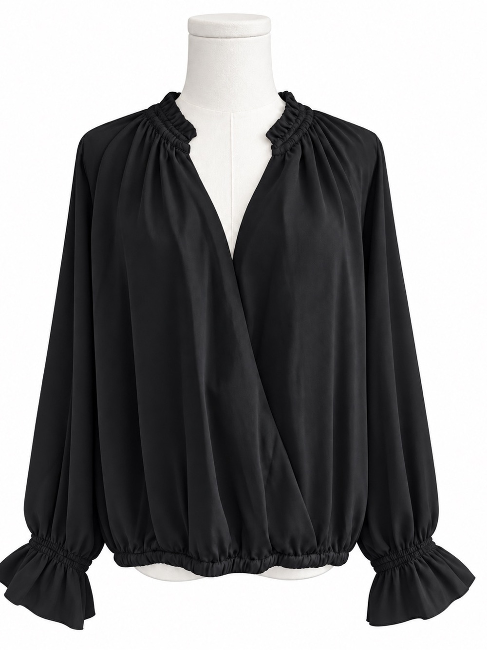Banana Republic Silky Wrap Long Sleeve Blouse L